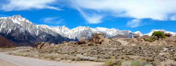 Whitney Portal road from Lone Pine to Mt. Whitney, California.