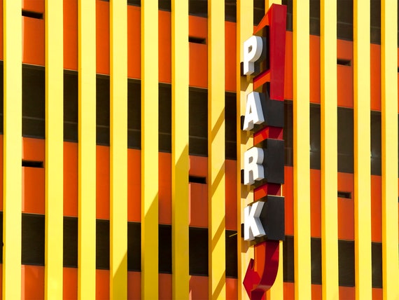 Parking garage in downtown Los Angeles.