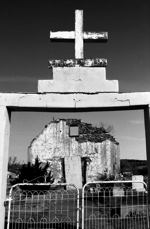 Abandoned derelict church chapel in Lima, New Mexico.