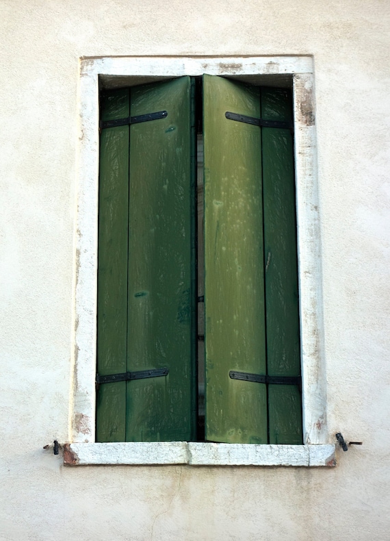 Green shutters in Venice.
