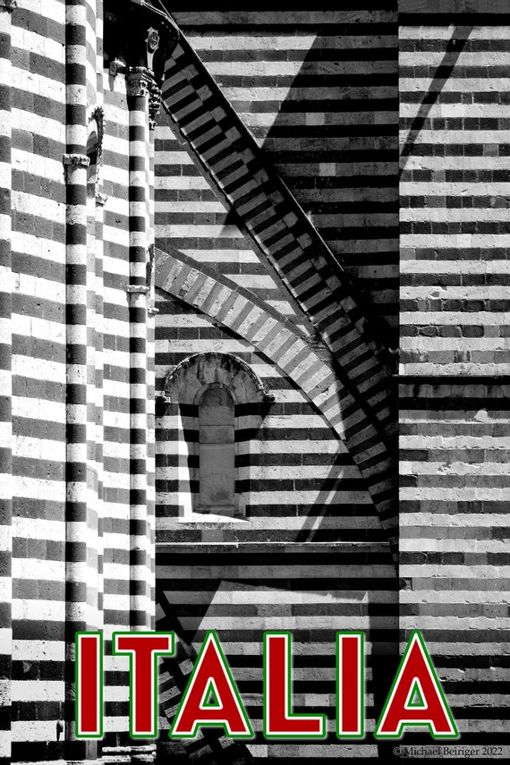 Poster of Orvieto Duomo exterior walls detail, Italy
