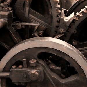 Detail of old cast iron mining equipment.