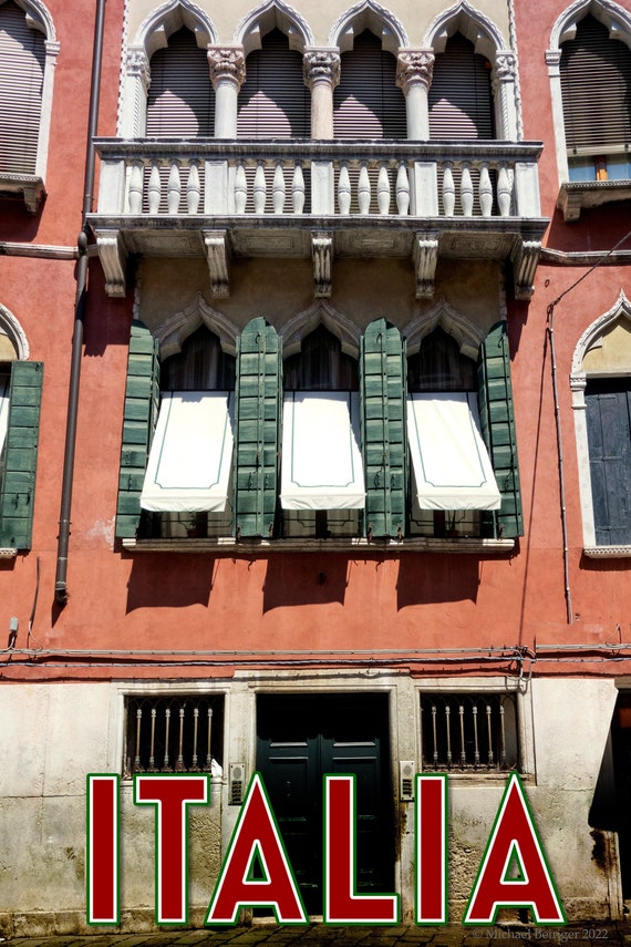 Poster of Venetian house with byzantine arches, Italy