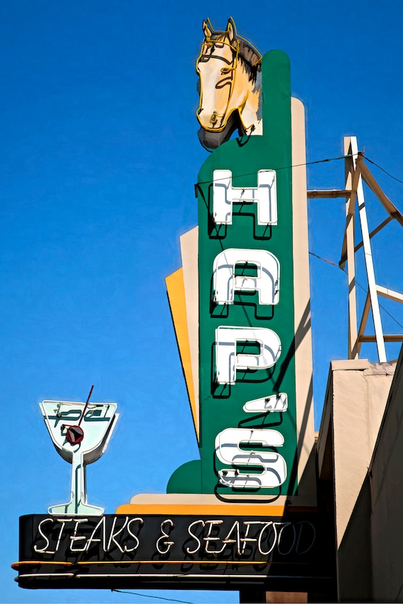 Hap's Restaurant sign, Pleasanton, CA.