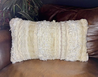 Lumbar Throw Pillow Cover-Neutral Pillow Cover-Living Room Decor-Cream Pillow Cover-Rustic Pillow Cover-Boho Decor-Unique Pillow Cover