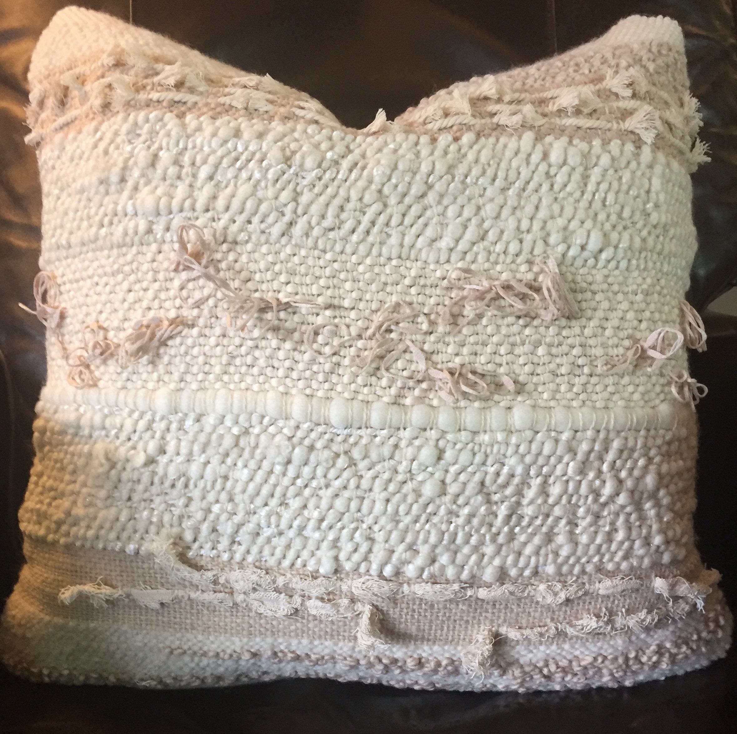 Cream Handwoven Throw Pillow Cover Neutral Textured Pillow Etsy