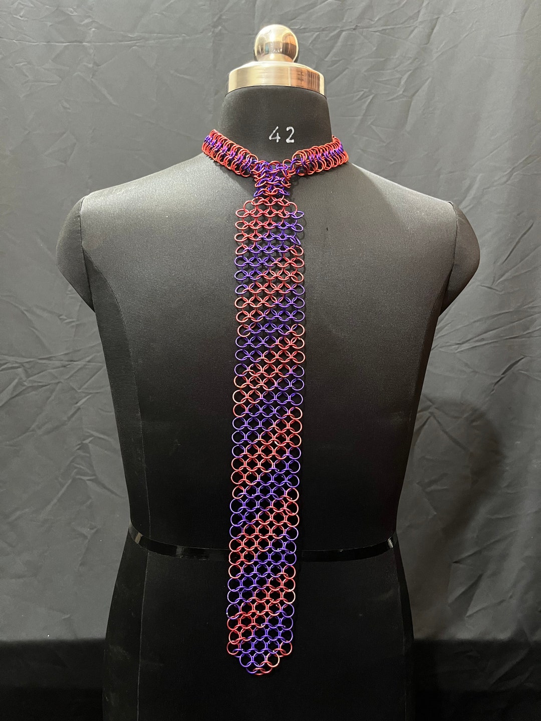 Chainmail Tie Adjustable Tie Made With Aluminum Colorful Rings ...