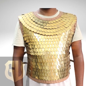 Tinned Brass Scale Lorica Squamata, (Scale Armor) Roman Armor | Re-enactment Armor | Christmas Gift