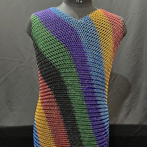 Chain mail Shirt 9mm Round Ring Half Chainmail Shirt Armor, medieval colour full aluminum chain mail shirt