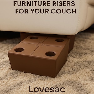 Lovesac Couch Riser Replacement Sactional Leg Riser, 4 3 2 or Single Legs, 4 Inch Height Custom Fit