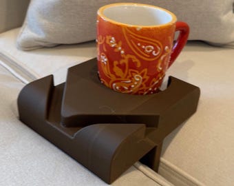 Soporte para vasos y organizador de control remoto Lovesac Sactional / Inserto para portavasos de sofá / Bandeja para consola seccional / Soporte para teléfono y bebidas / Organizador de sofá