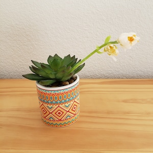 Artificial Succulent in a Southwest Ceramic Pot, Artificial Succulent Décor, Faux Succulents in Pots, Artificial Succulent Arrangement