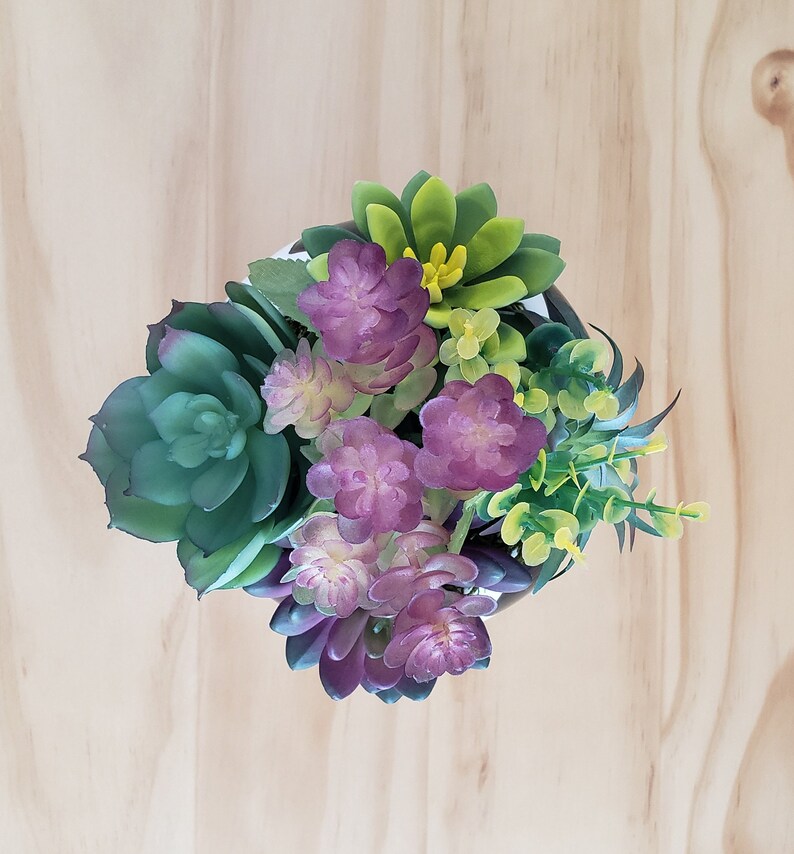 Soccer Ball Ceramic Pot With Artificial Succulents, Soccer Ball Centerpiece, Soccer Tabletop