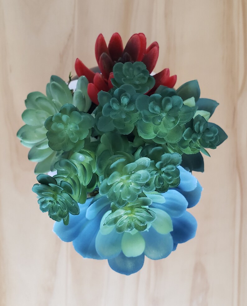 Soccer Ball Ceramic Pot With Artificial Succulents Soccer Etsy