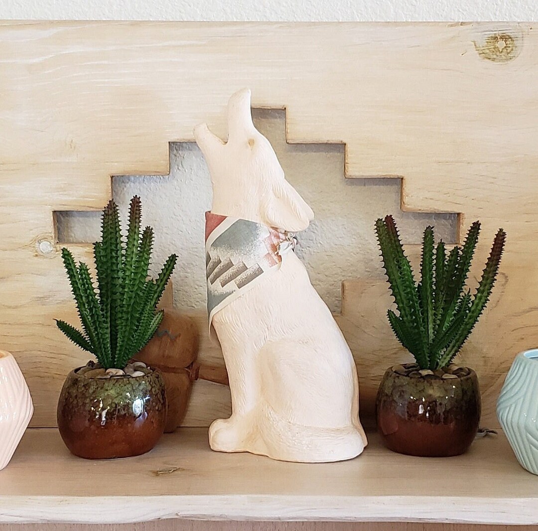 Artificial Cactus in Glossy Green and Brown Ceramic Pot, Artificial