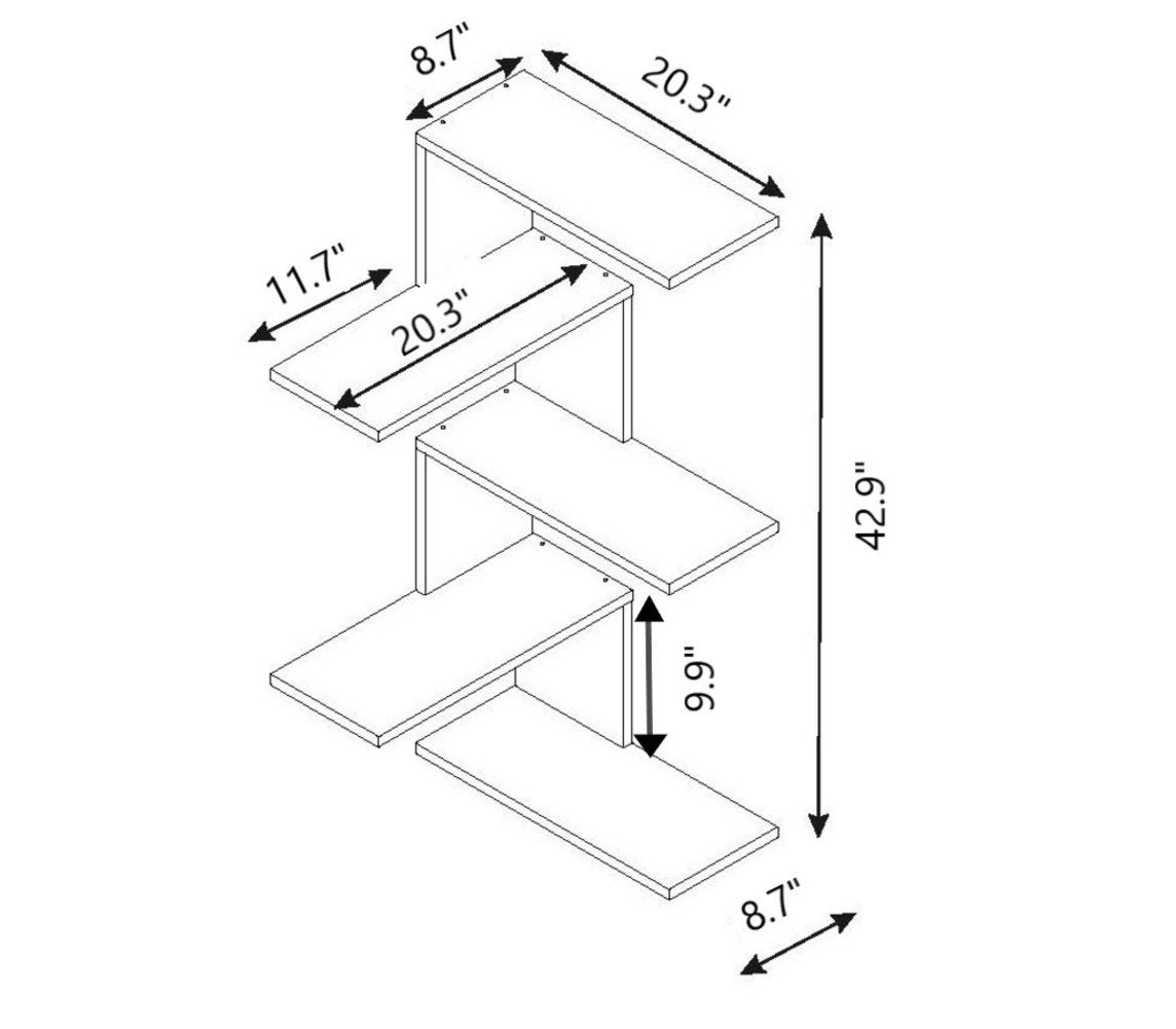 Modern Design Corner Wall Shelf With 5 Shelves / Decorative Etsy