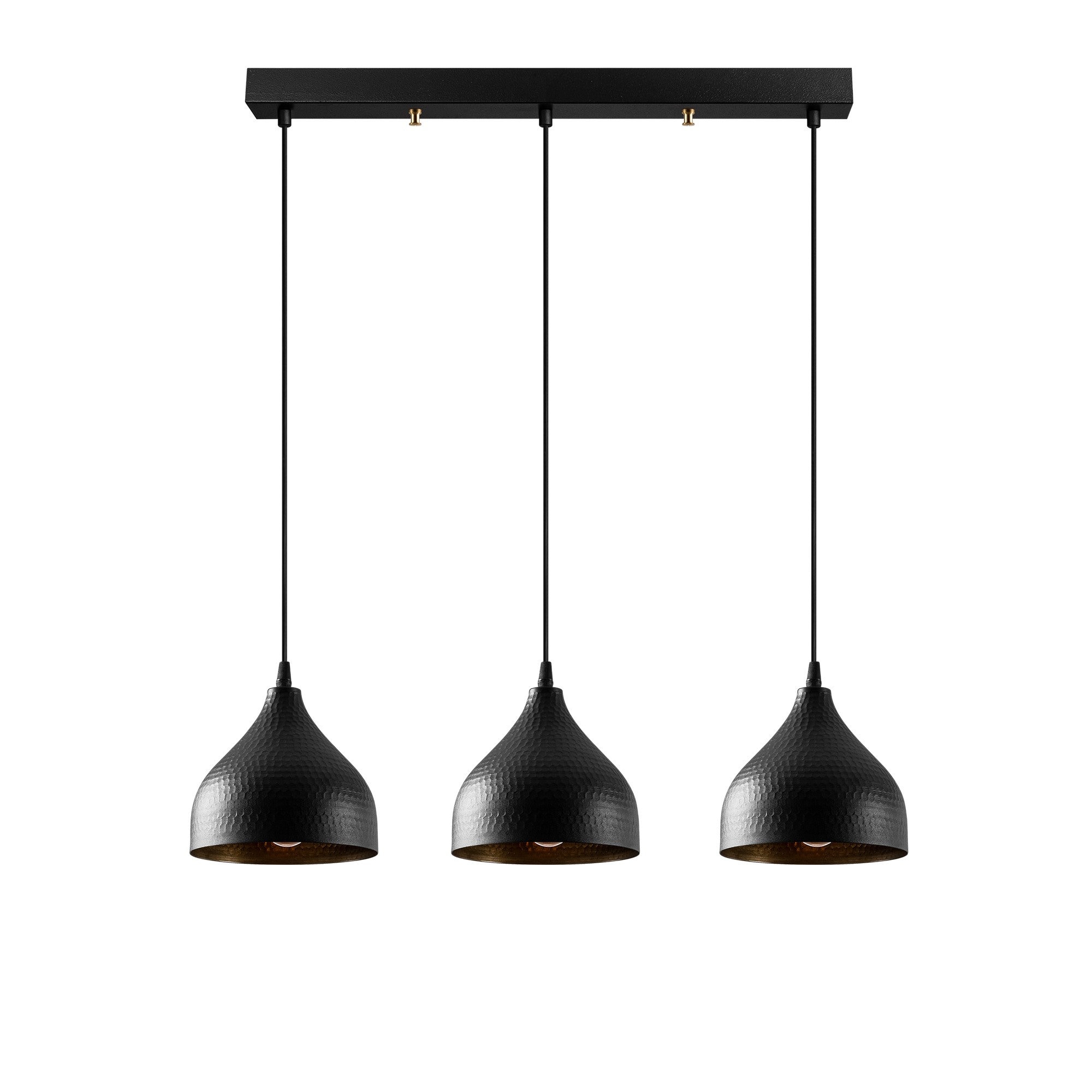 3light Kitchen Island Dome Pendant Lighting Black Finish Etsy