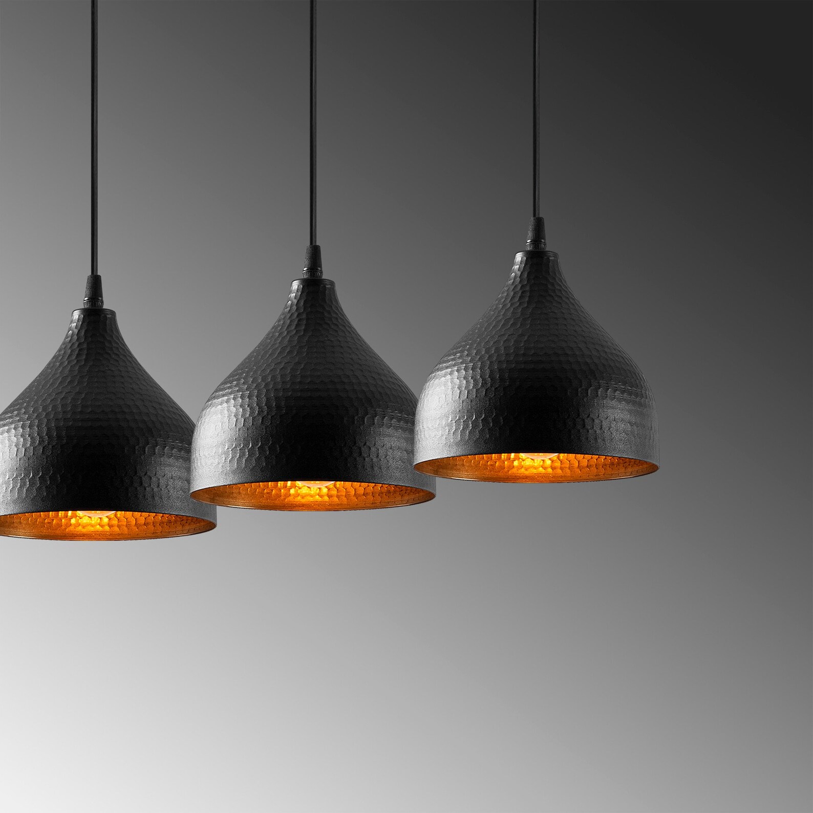 3light Kitchen Island Dome Pendant Lighting Black Finish Etsy