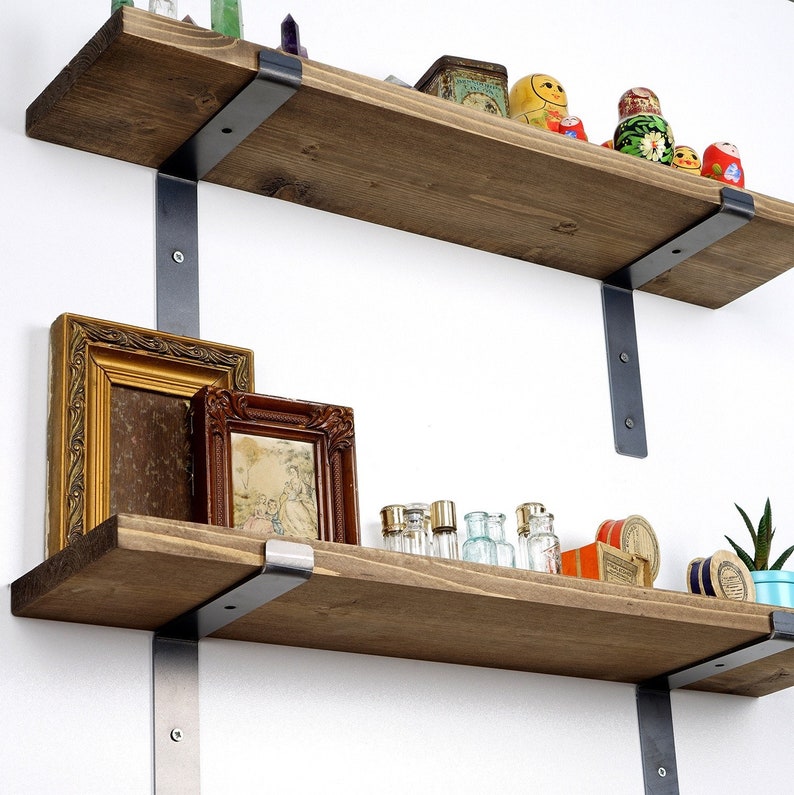Decorative Solid Wood Wall Shelf Modern and Elegant 2 Etsy