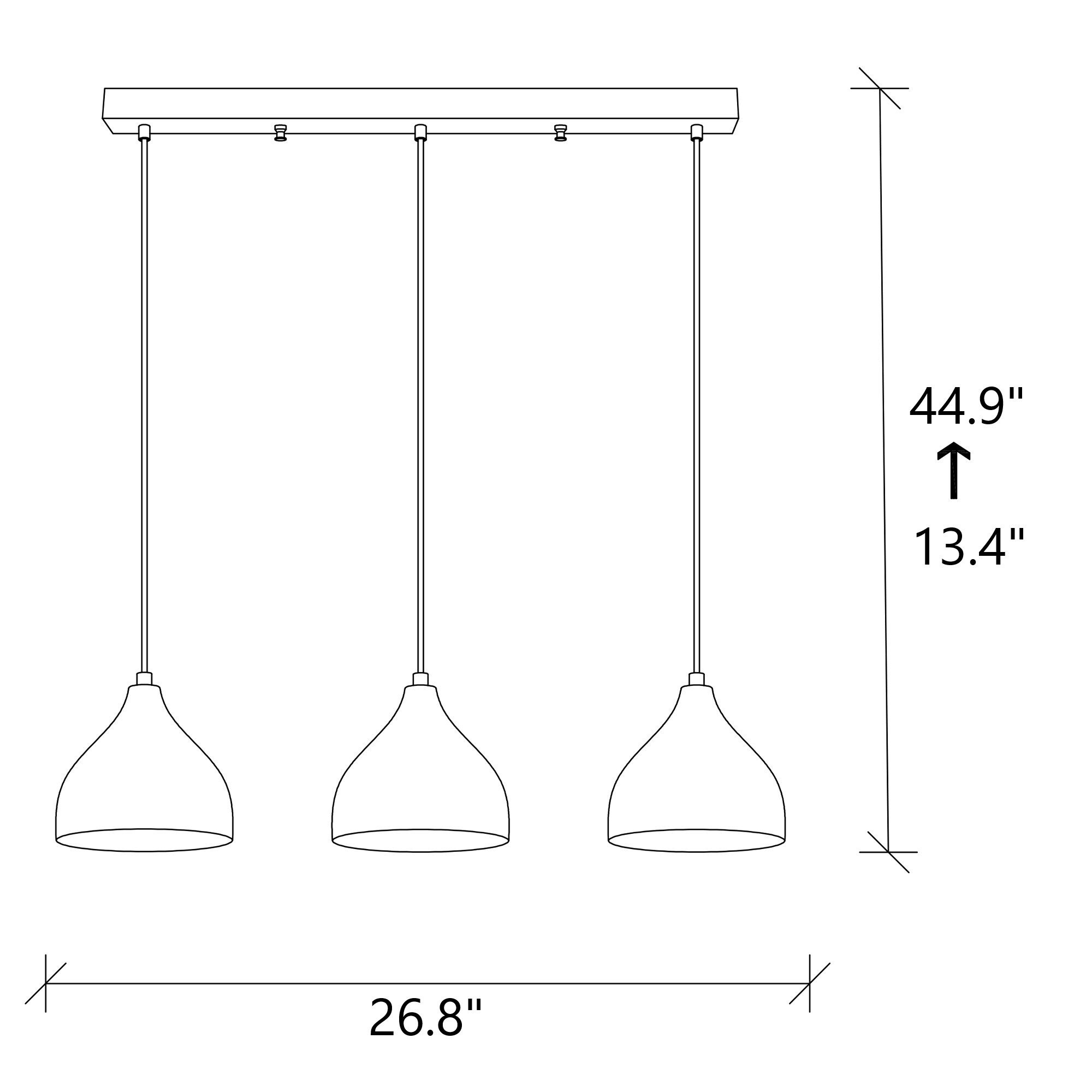 3light Kitchen Island Dome Pendant Lighting Black Finish Etsy