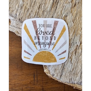 Boho Bible Verse Sticker, Bible Verse Sticker, Water Resistant Decal, Bible Journal Sticker, Laminated Vinyl, Ephesians 3:19 Sticker