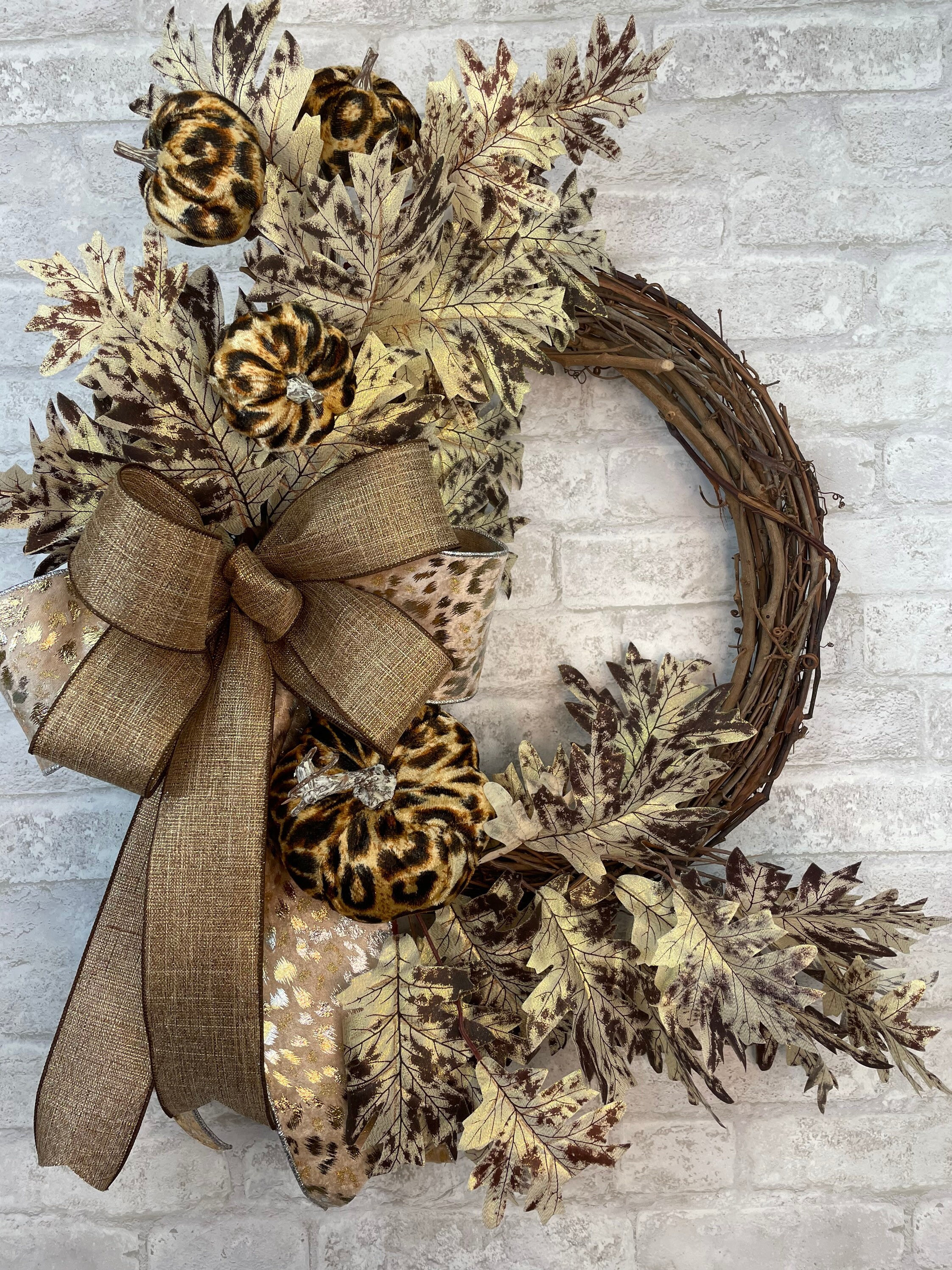 Everyday Wreath, Front Door Wreath, Blessed Wreath, Year Round Wreath,  Cheetah Wreath, Cheetah Decor, Fall Wreath, Fall Decor 