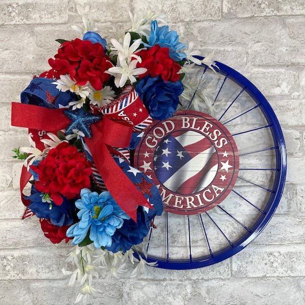 Bicycle Wheel Wreath Etsy