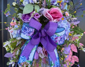 Sympathy Gift, Angel Wings Door Wreath, Angel Lover, Bereavement Gift, Gift for Mom, Memorial Gift, Remembrance Gift, Grave Decoration,