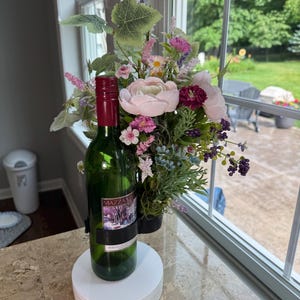 Wine Bottle Flower Arrangement, Wedding Centerpiece, Bachelorette Gift, Hostess Gift, Wine Bottle Boutique, Wine Lover Gift, Birthday Gift