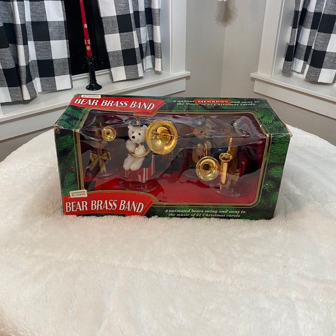 Mr Christmas Bear Brass Band Etsy