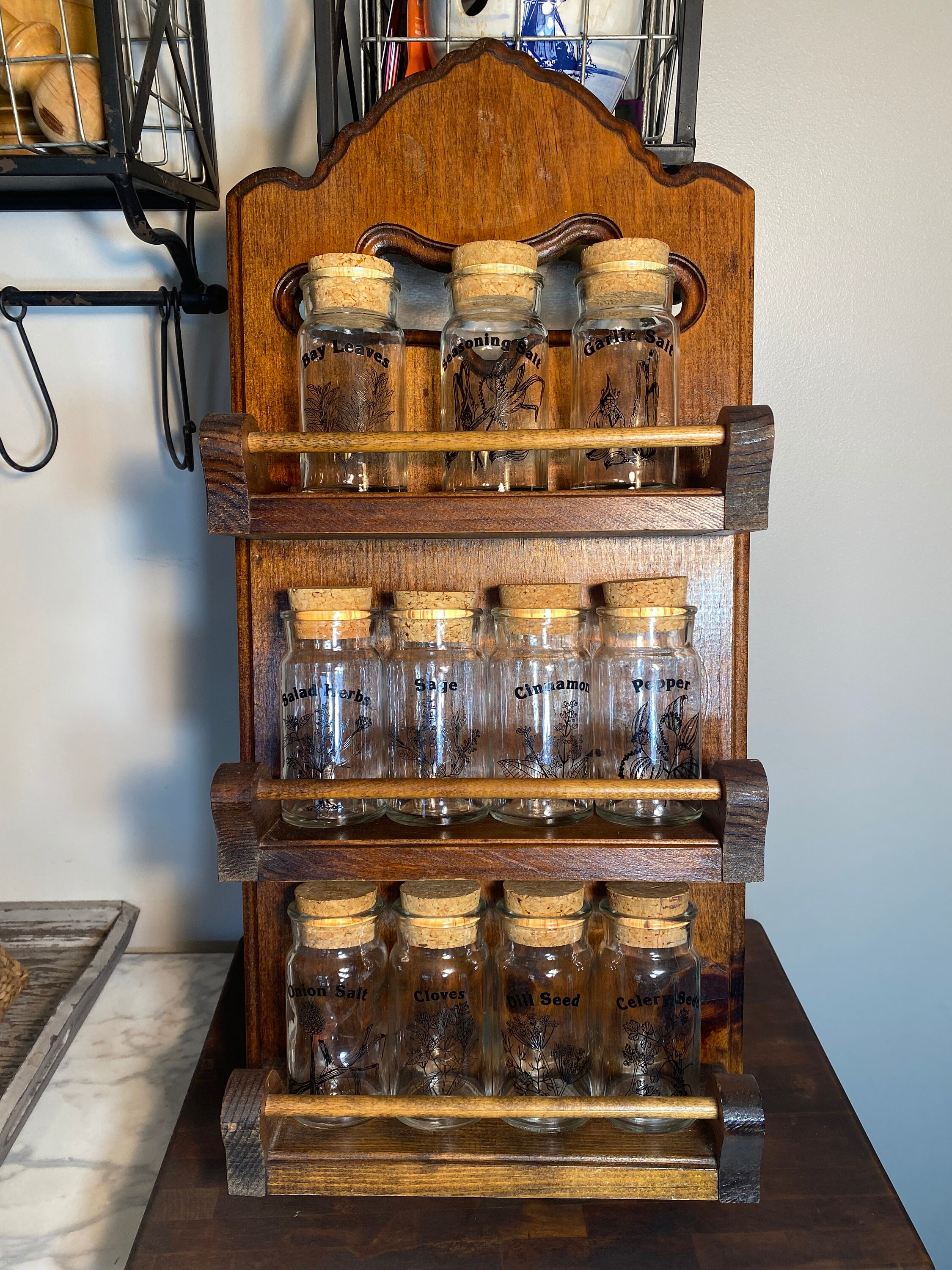 Old wooden spice rack hotsell