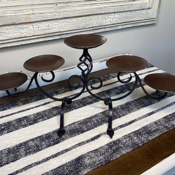 Vintage Candelabra Fireplace Insert, Multi-Tiered Candle Holder