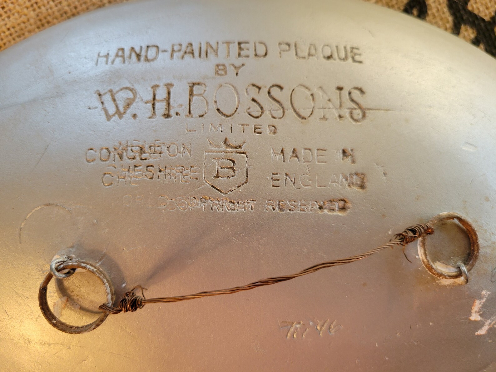 Vintage 1950's W. H. Bossons Hand Painted Chalkware Plaque Etsy