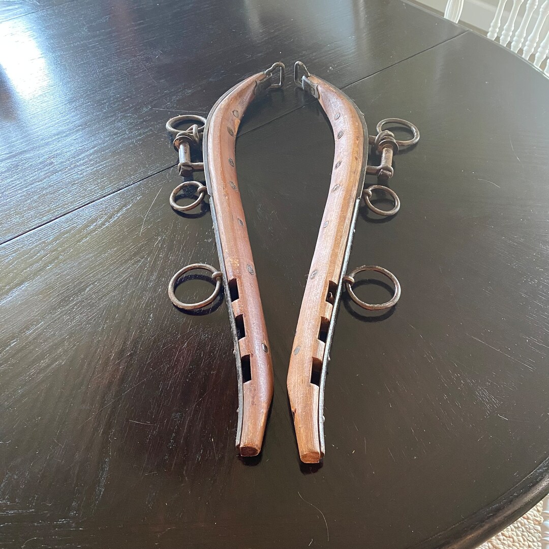 Antique Horse Harness Hame Oak and Cast Iron Horse Buggy Etsy