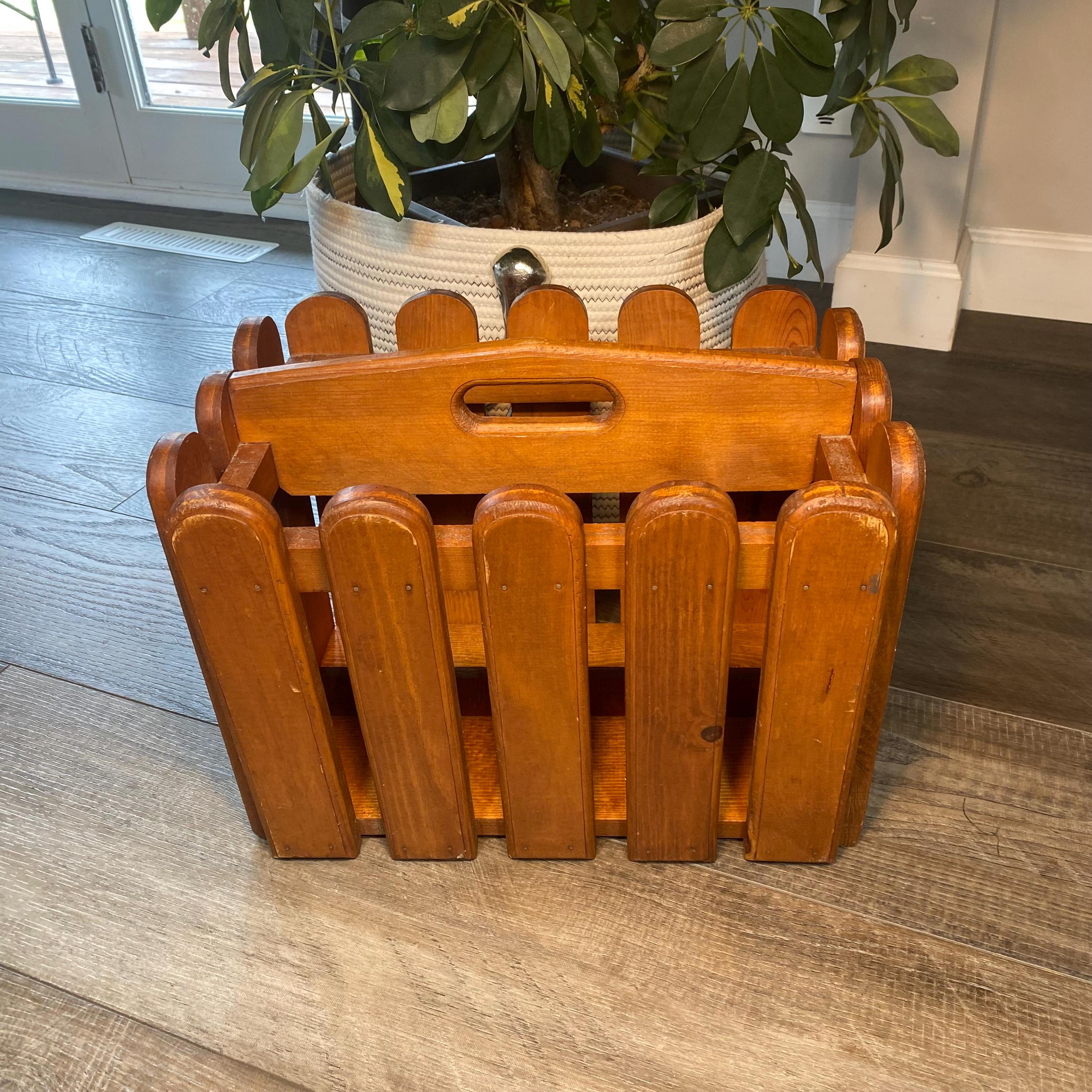 Vintage Wood Magazine Rack - Etsy