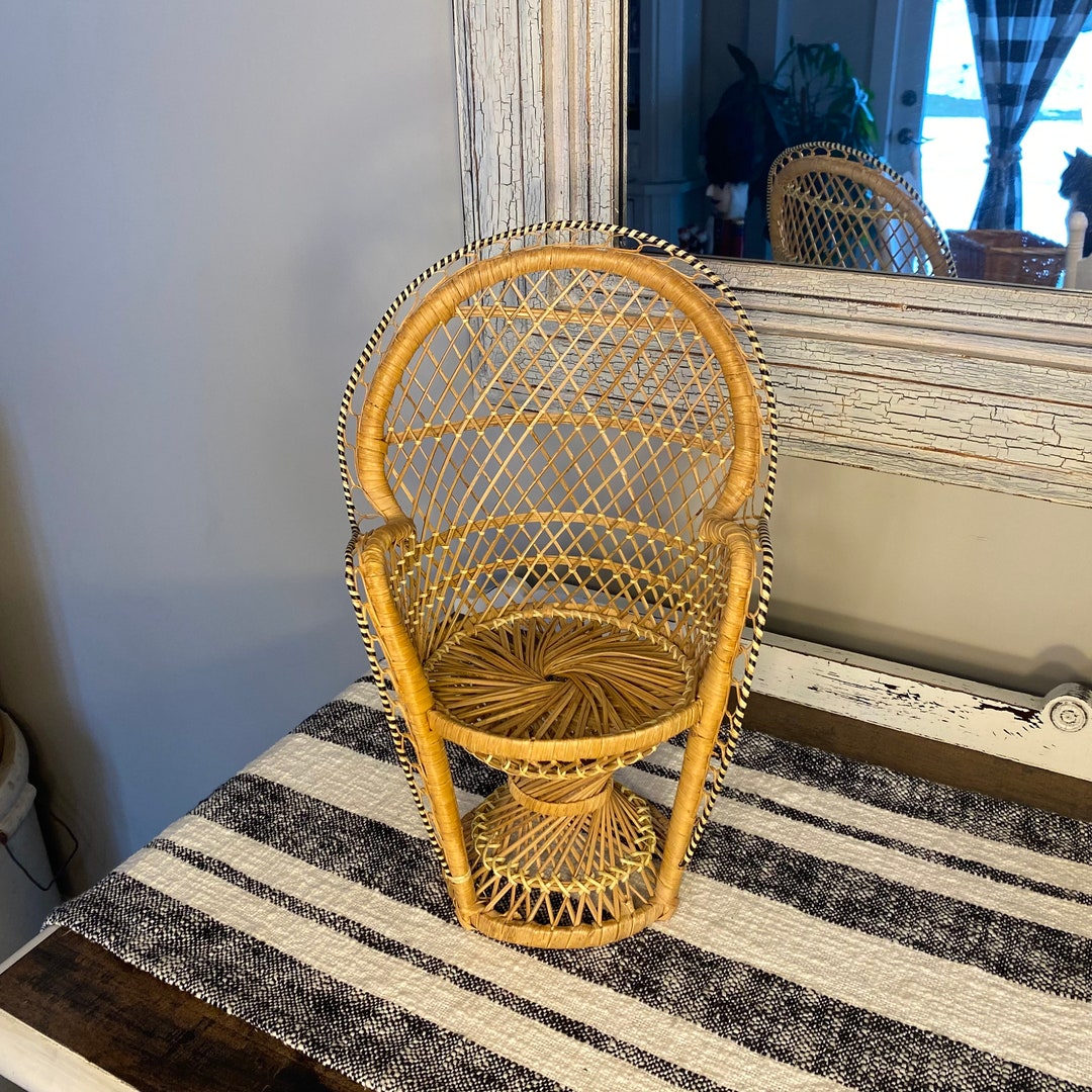 Vintage Large Rattan Peacock Chair Etsy