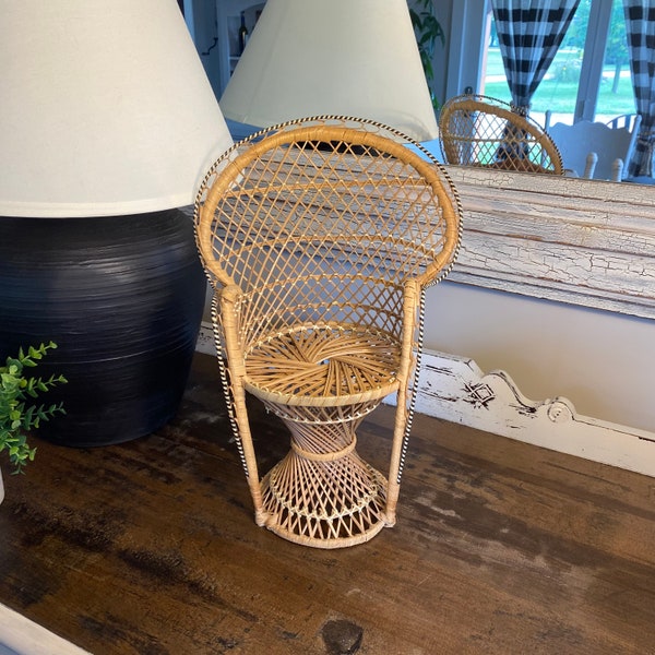 Vintage Large Rattan Peacock Chair