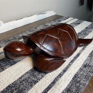 Large Ironwood Carved Turtle