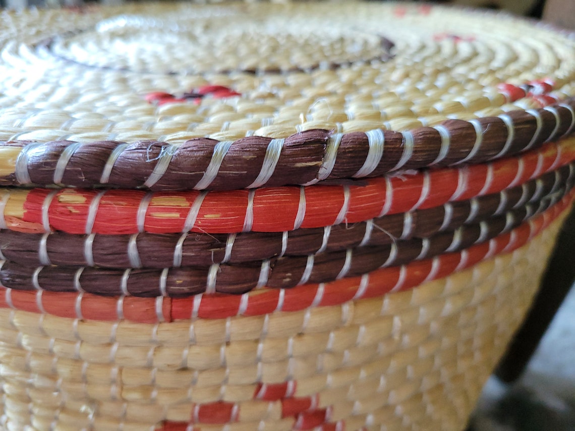 Beautiful Weaved Round Basket Etsy