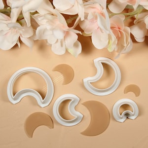 CRESCENT MOON // Clay Cutter Single or 4 Set, Polymer Clay Cutters, 3D Printed Clay Cutter, Earring Cutters