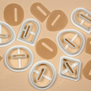 CUT OUT Mirror 7 Set - Offset // Polymer Clay Cutters, Chain Cutter, 3D Printed Clay Cutter, Cutter 7 Set, Maker Tool, Cut Out Set, Link Set