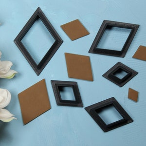 DIAMONDS // Single Cutter or 5 Cutter Set, Polymer Clay Cutters, Diamond Clay Cutters, 3D Printed Clay Cutter, Maker Tool
