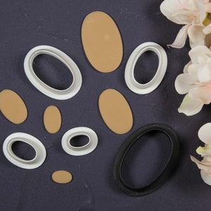 OVAL // Clay Cutter Single or 4 Set, Polymer Clay Cutters, 3D Printed Clay Cutter, Earring Cutters