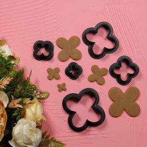 4 PETAL FLOWER // Clay Cutter Single or 5 Set, Polymer Clay Cutters, 3D Printed Clay Cutter, Earring Cutters, Maker Tool