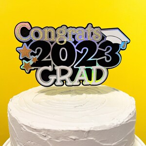 Graduation Cake Topper 2023, Congrats Grad Cake Topper, Graduation Party 2023, Graduation Cap Cake Topper, Class of 2023 Decorations