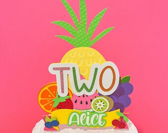 Twotti Frutti Cake, Twotti Frutti Topper, Twotti Frutti Birthday Party, Tutti Frutti Cake Topper, Tutti Frutti Party, Tutti Frutti Birthday