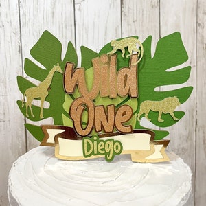 Wild One Birthday, Safari Cake Topper, Jungle 1st Birthday, Animals Cake Topper, Jungle Theme, Wild One Party Decor, First Birthday Decor