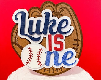 Baseball First Birthday Cake Topper, Rookie of the Year Birthday, Baseball 1st Birthday, Baseball Birthday Decor, Boy First Birthday