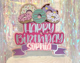 Donut Cake Topper, Donut Theme Birthday, Donut Party, Donuts Party Decor, Donuts Birthday, Girl Birthday