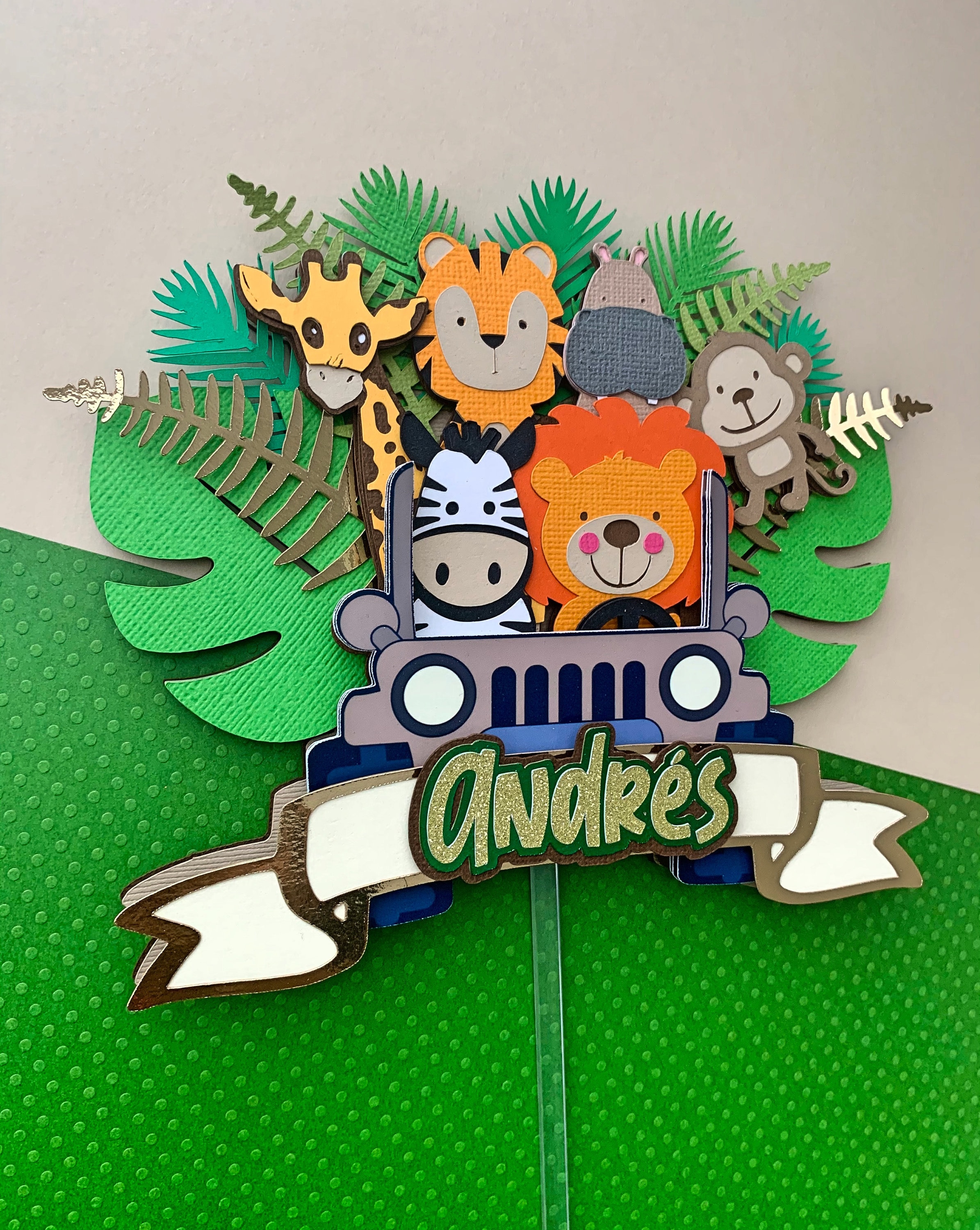 Safari Animals Cake Topper Jungle Birthday Cake Topper Etsy UK
